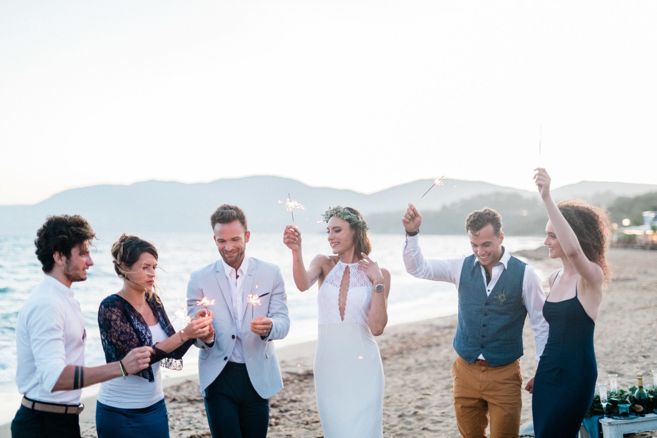 Fête mariage sur la plage sud de la France