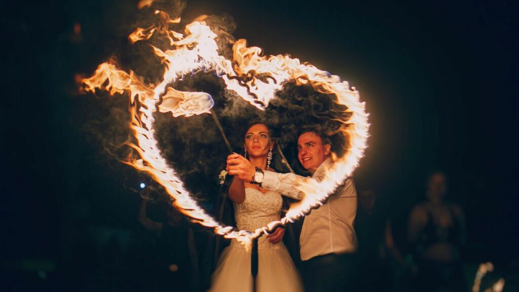 Le spectacle de feu, une idée animation mariage