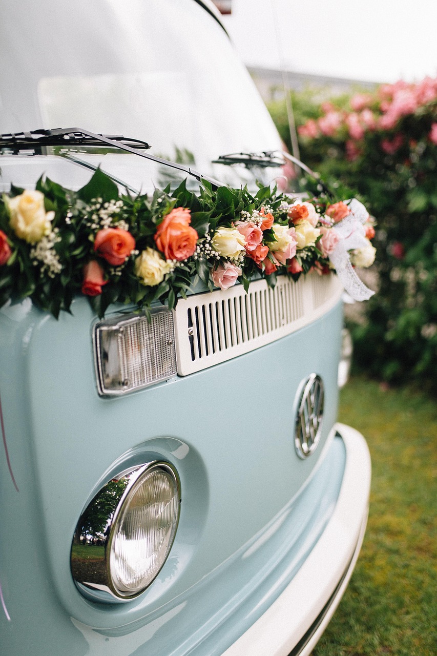 Getting married in France in a vintage van